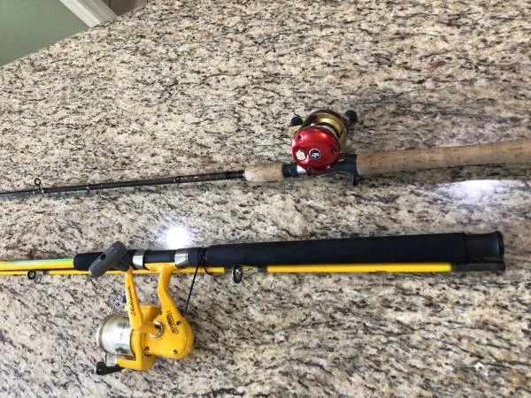 two fishing rod and reel combos