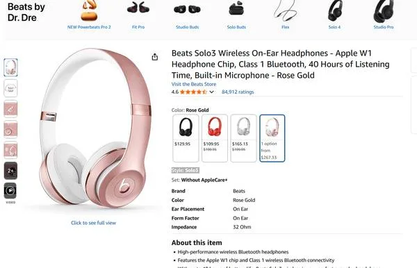 Beats Solo3 wireless headphones black